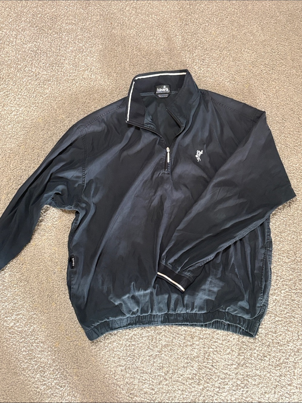 Ashworth Men's Black Quarter-Zip Windbreaker Jacket Size XL